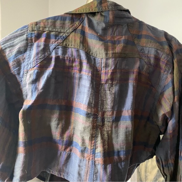 Free People dark plaid wrap too - Picture 5 of 7